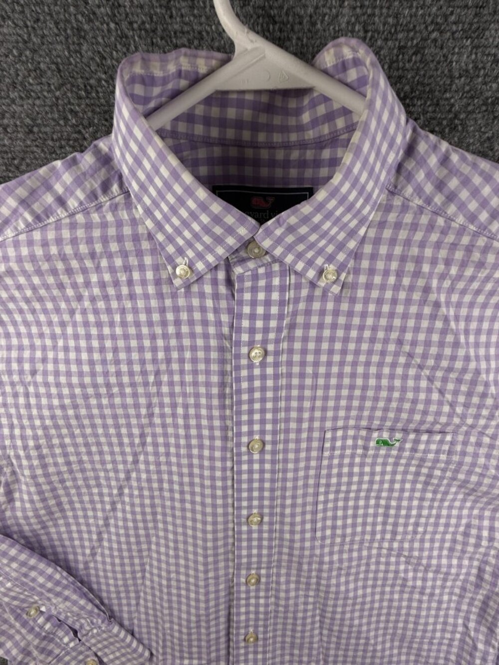 Vineyard Vines Purple Check Tucker Medium Button Up Shirt Long Sleeve Cotton